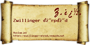 Zwillinger Árpád névjegykártya